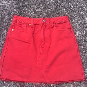 Abercrombie & Fitch Red Denim Skirt